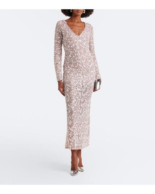 La Fuori Pink Sequined Gown