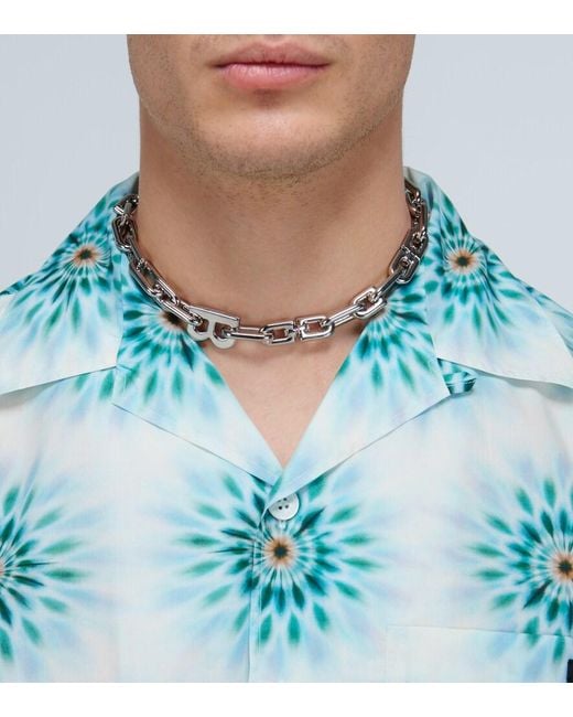 Balenciaga Metallic Silver-tone Chain Necklace for men
