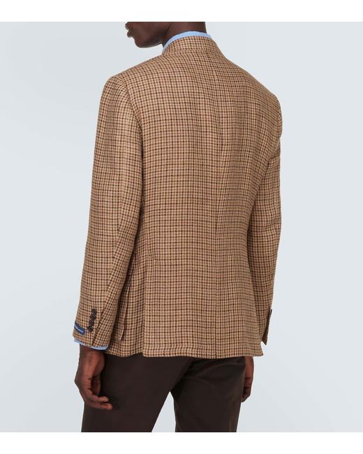 Blazer de lino y seda Polo Ralph Lauren de hombre de color Brown