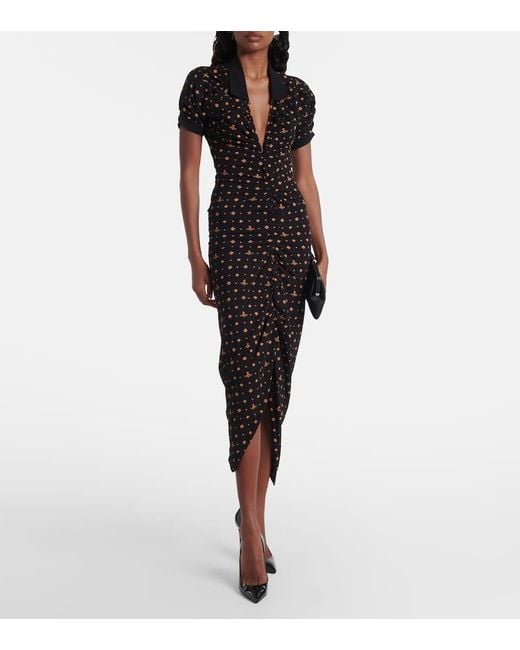 Vivienne Westwood Black Midikleid Pulling Aus Baumwolle