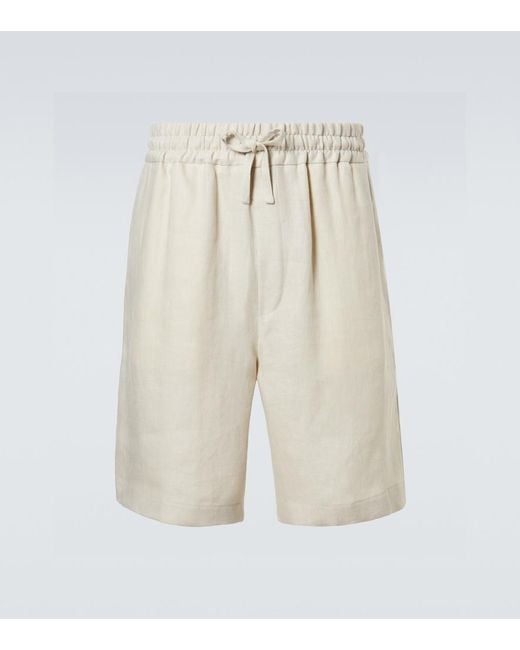 Lardini White Linen Shorts for men