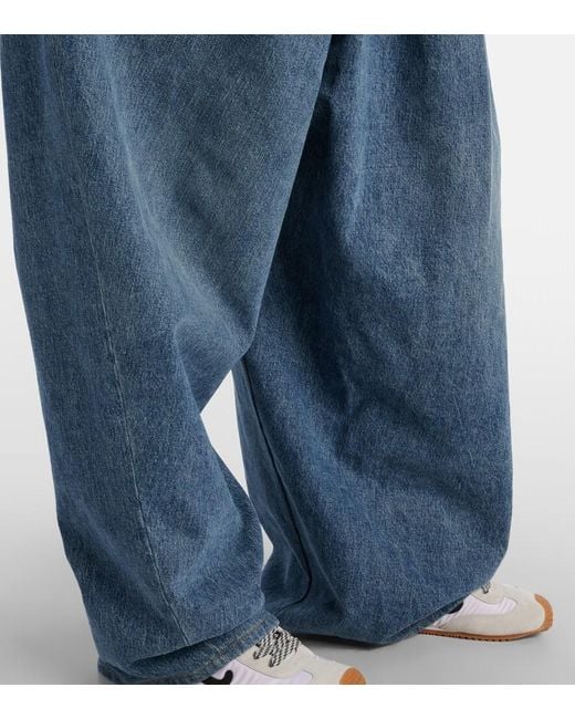 Loewe Blue Draped Wide-Leg Jeans