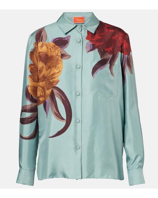 LaDoubleJ Blue Boy Floral Silk Shirt
