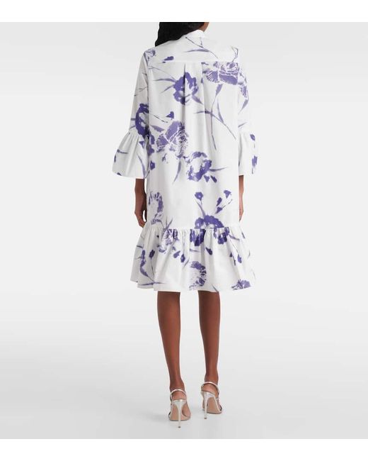 Erdem Blue Floral Cotton Minidress