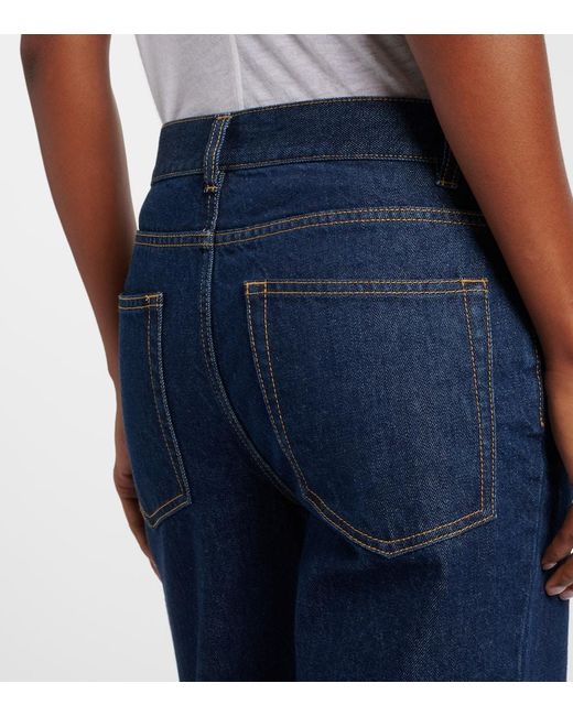 Jean Droit Carlyl A Taille Mi-Haute The Row en coloris Blue