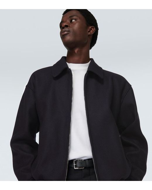 Dolce & Gabbana Blue Wool-Blend Bomber Jacket for men
