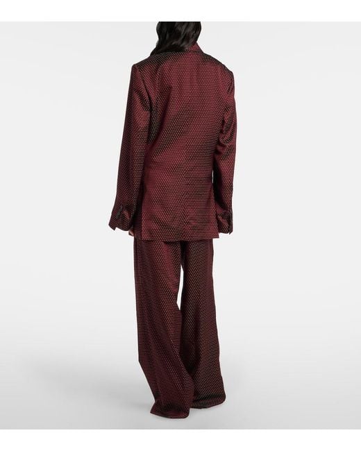 Dries Van Noten Red Polka-Dot Double-Breasted Blazer