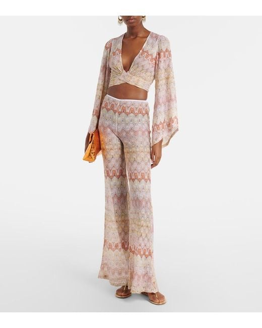 Missoni Pink Lame Flared Pants