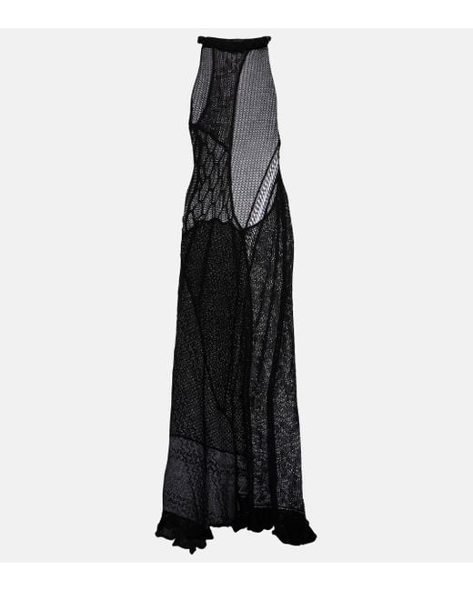 Roberta Einer Black Halterneck Cotton Gown