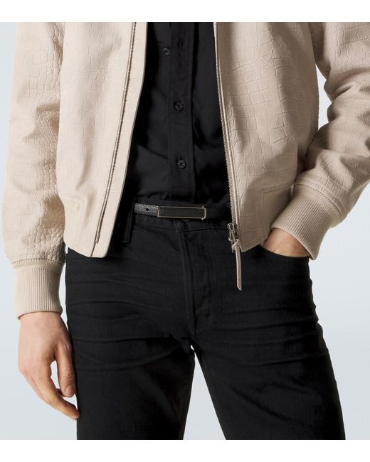 Tom Ford Black Leather Belt for men