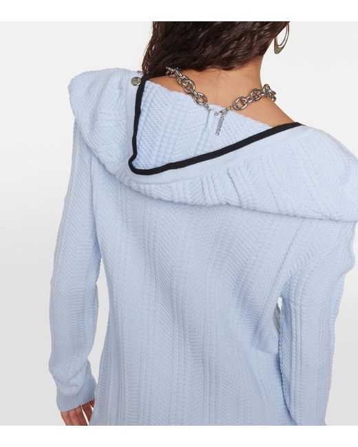 Y. Project Blue Chain-Embellished Wool Minidress