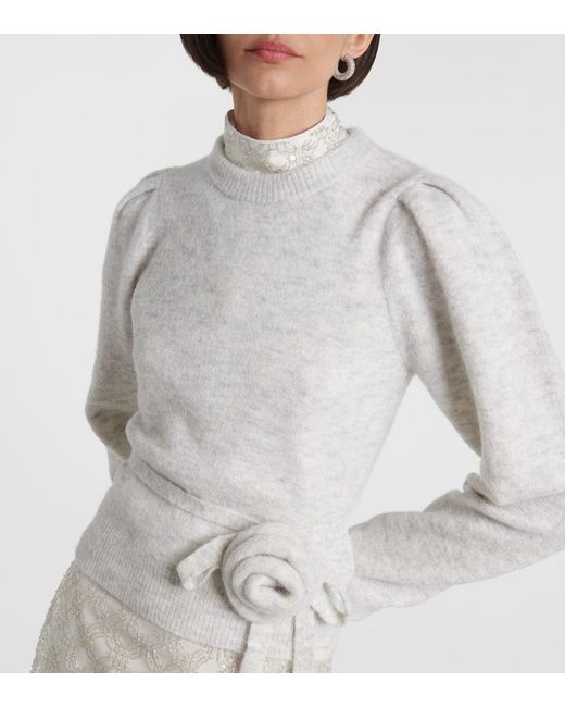 ROTATE BIRGER CHRISTENSEN White Wool And Alpaca-Blend Sweater