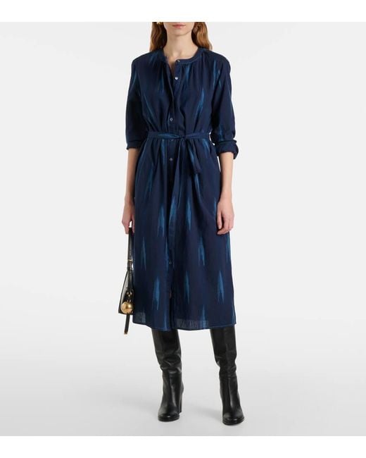 Velvet Blue Alta Printed Shirt Dress