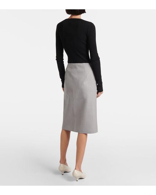 Stella McCartney Gray Wool Pencil Skirt