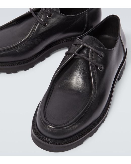 Bode Black University Leather Loafers for men