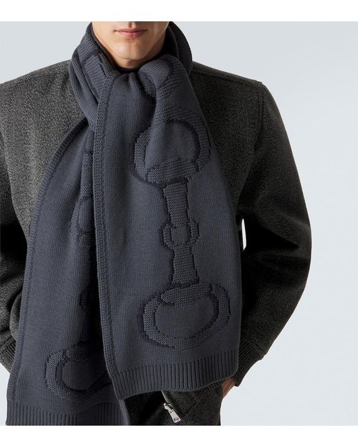 Sciarpa Horsebit di Gucci in Gray da Uomo