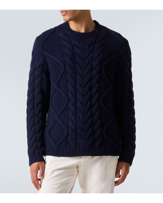Gabriela Hearst Blue Cable-Knit Cashmere Sweater for men