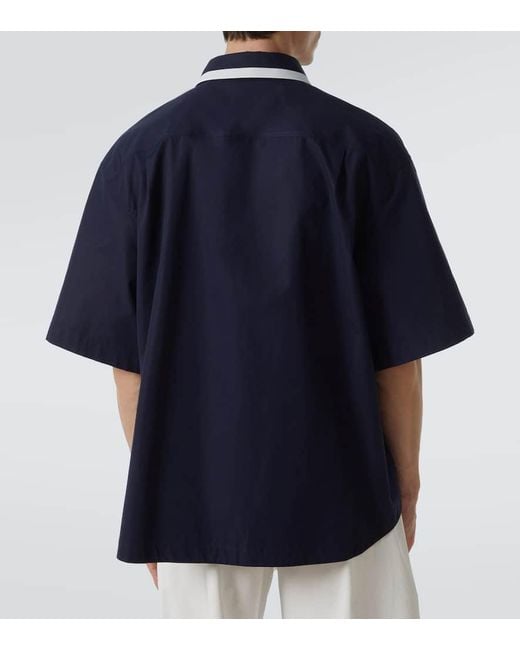 Camisa En Popelin De Algodon Gucci de hombre de color Blue