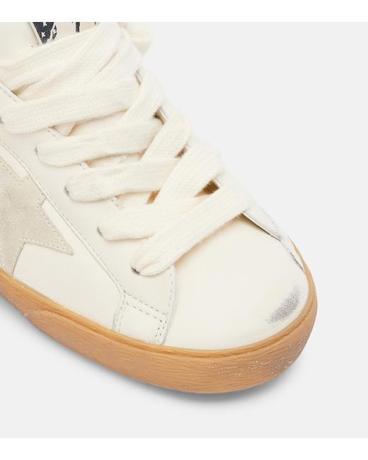 Golden Goose Deluxe Brand White Super-Star Shearling-Lined Leather Sneakers