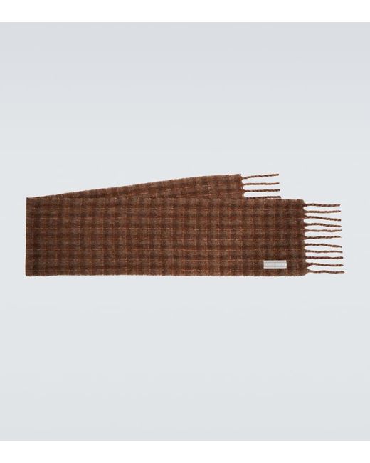 Our Legacy Brown Estate Checked Alpaca And Wool-Blend Scarf for men