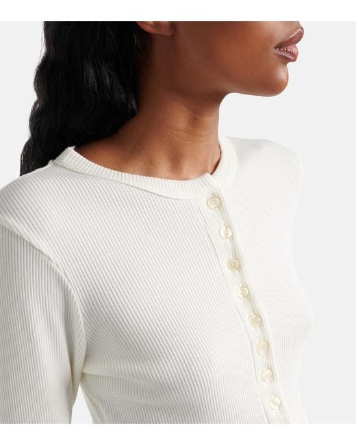 Citizens of Humanity White Kari Ribbed-Knit Cardigan