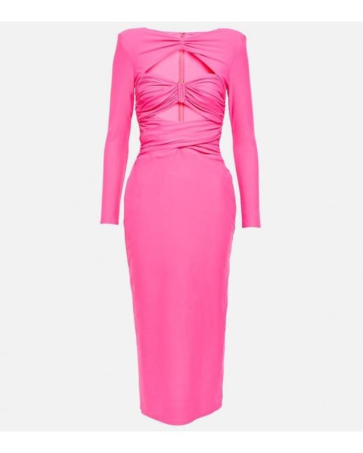 Self-Portrait Pink Mini Dress With Cutouts