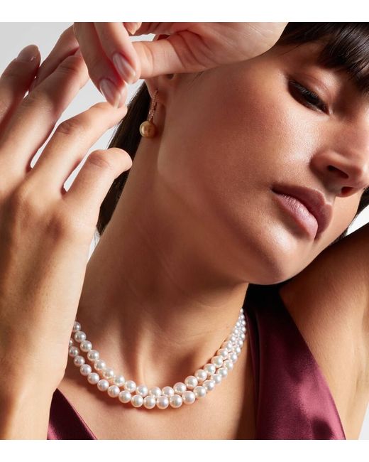 Mikimoto White Halskette Aus Akoyaperlen Mit 18Kt Weissgold