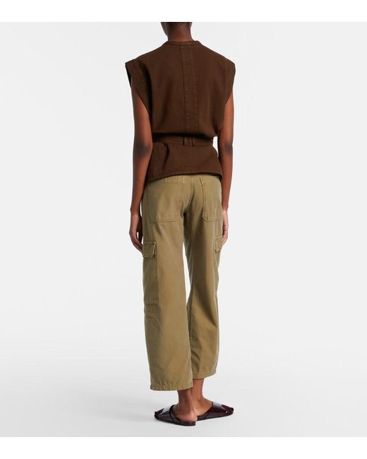 Citizens of Humanity Natural Thassos Cropped Cotton Twill Cargo Pants