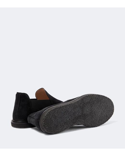 The Row Black Parker Suede Slip-On Shoes for men