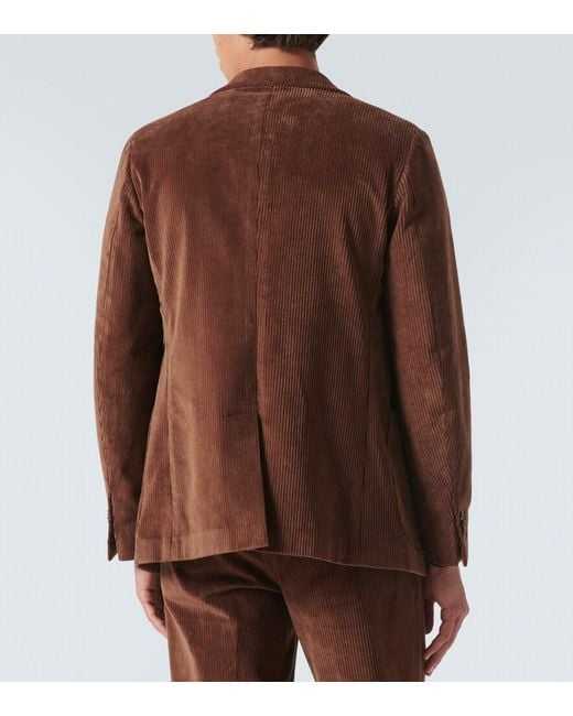 Slowear Brown Cotton Corduroy Blazer for men