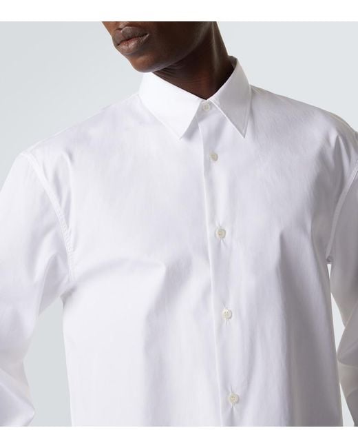 Dries Van Noten White Paneled Cotton Poplin Shirt for men