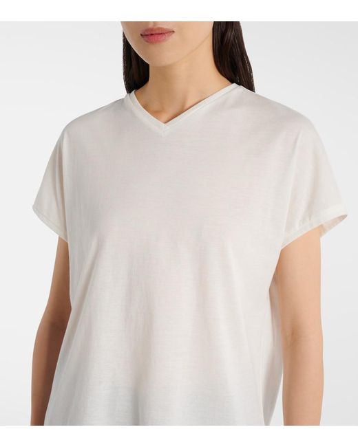Khaite White Devra Cotton-Blend Top