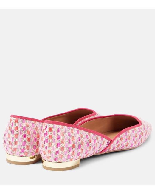 Aquazzura Pink Maia Canvas Ballet Flats