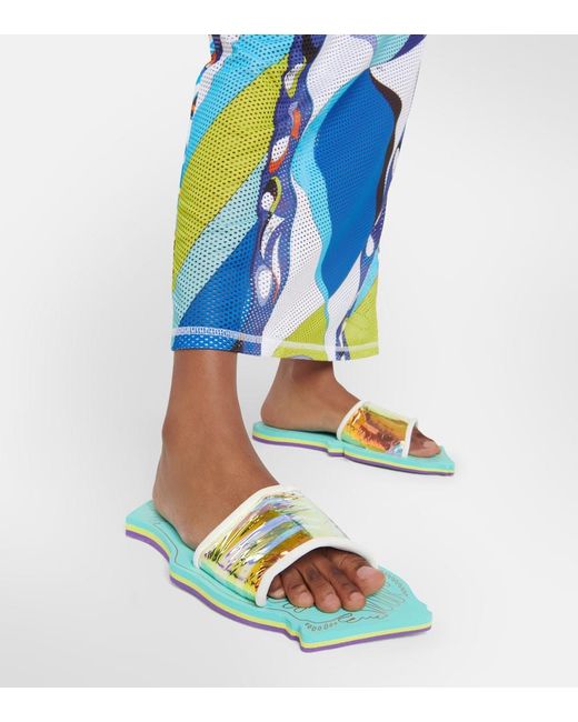 Emilio Pucci Green Iride Slides