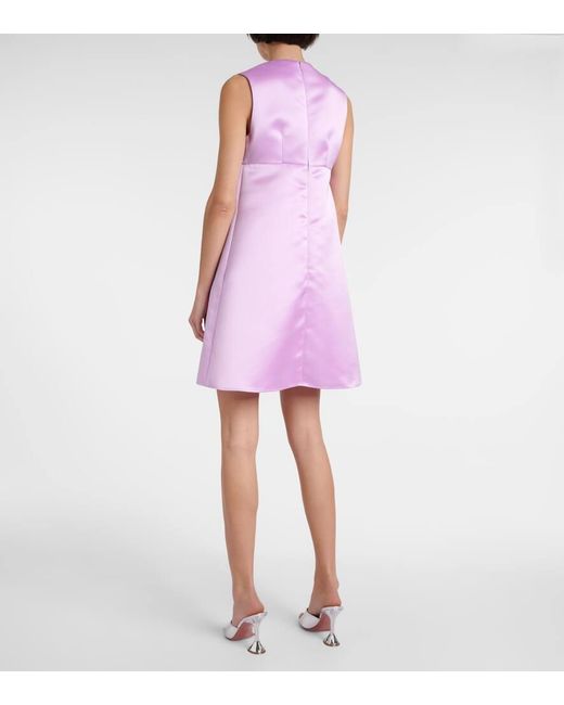 Vestido corto Duchess de saten adornado Nina Ricci de color Pink