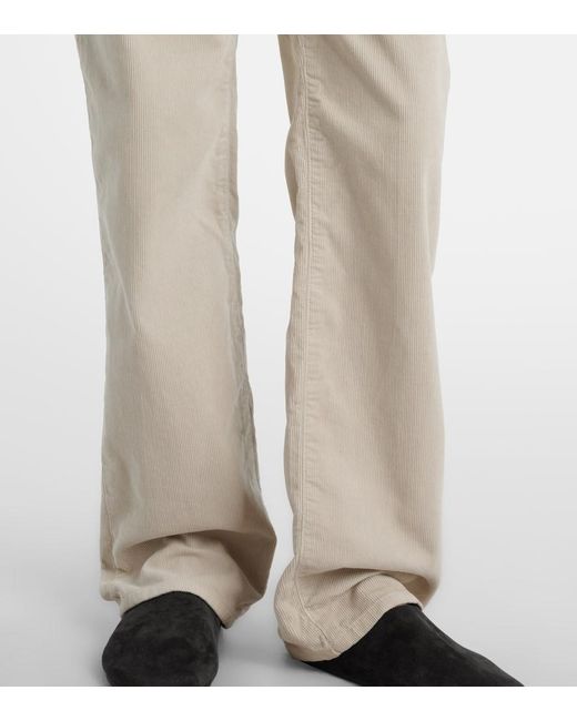 The Row White Carlyl Cotton Corduroy Straight Pants