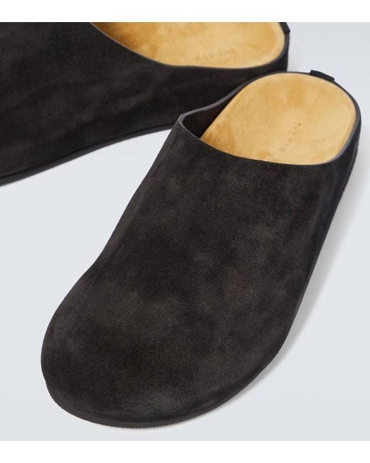 The Row Slippers Hugo Aus Veloursleder in Black für Herren