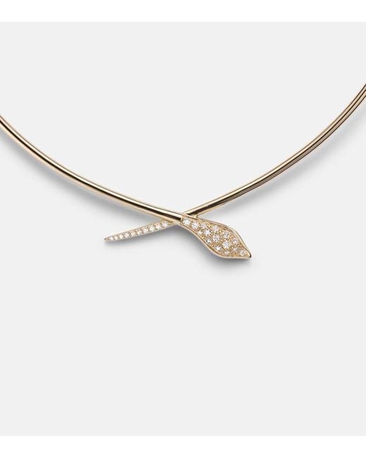 Sydney Evan Metallic Snake 14Kt Pendant Necklace With Diamonds