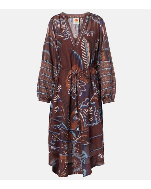 Farm Rio Purple Delicate Garden Printed Maxi Dress