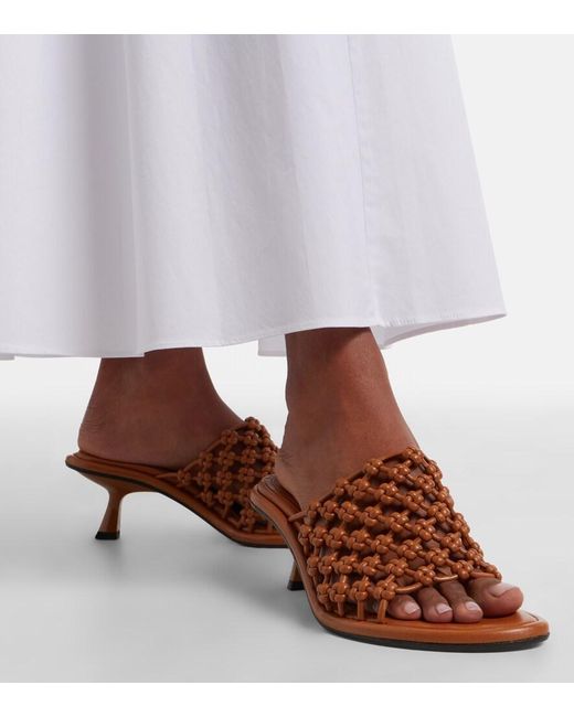 Souliers Martinez Brown Mariza 60 Leather Mules