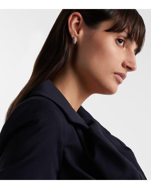 Yvonne Léon White Zebre 18Kt Hoop Earrings With Diamonds