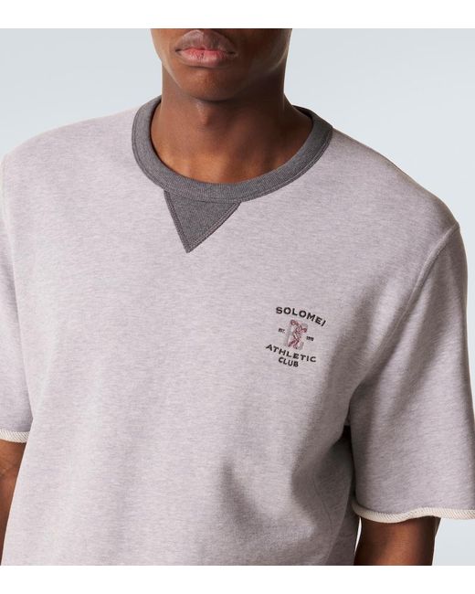 Brunello Cucinelli Gray Cotton Jersey T-Shirt for men