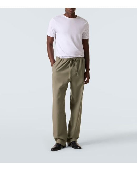 Calvin Klein Green Benjamin Wool Straight Pants for men