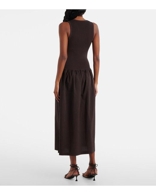 Proenza Schouler Black Label Malia Jersey And Poplin Midi Dress