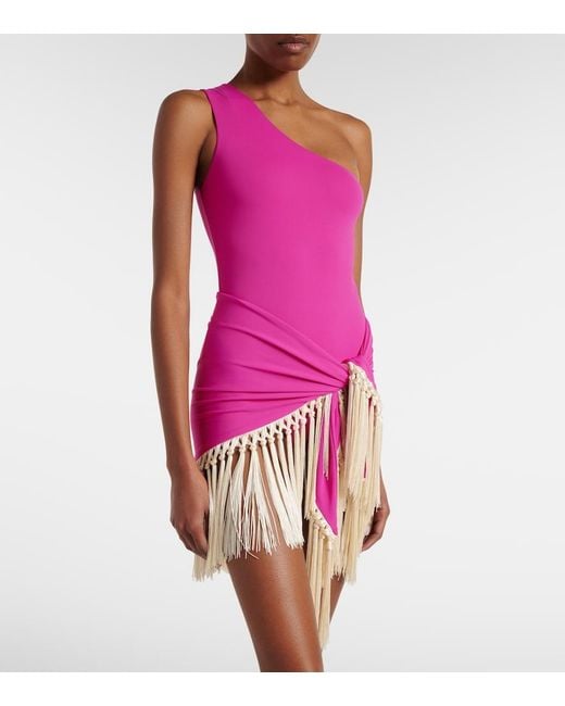 Taller Marmo Pink Yacare Swimsuit And Beach Cover-Up Set