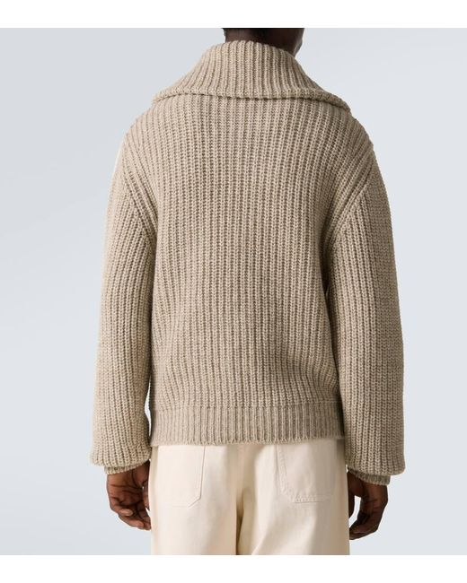 Lemaire Natural Alpaca And Yak Wool Zip-Up Cardigan for men