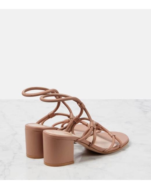Gianvito Rossi Pink Cage 60 Leather Sandals