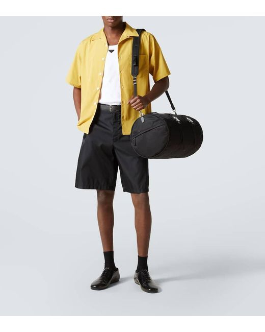 Prada Weekender Aus Re-Nylon Mit Leder in Black für Herren