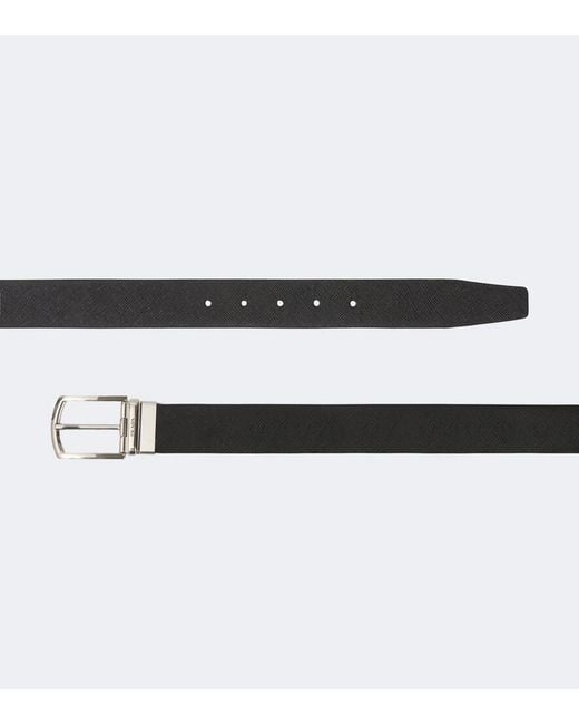 Prada Black Reversible Saffiano Leather Belt for men