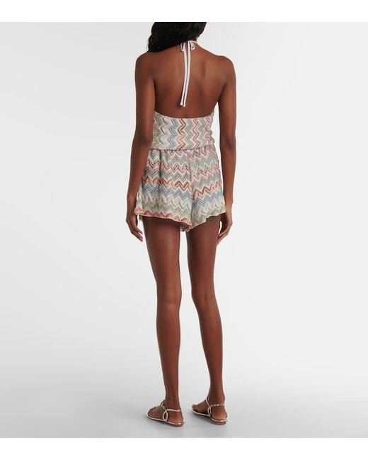 Missoni White Playsuit Aus Haekelstrick